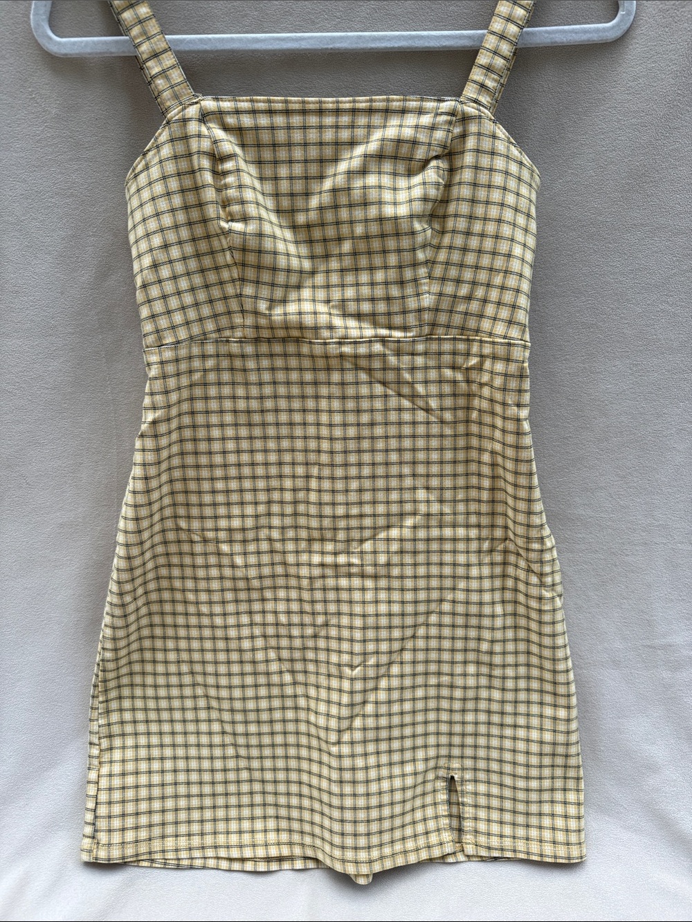 Hollister Yellow Checkered Midi Dress
